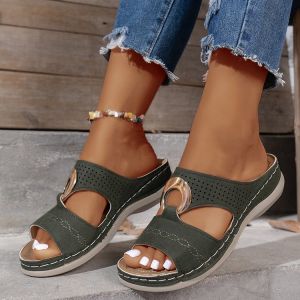 Free Shipping Plus-Size Retro-Style Fish-Mouth Platform Sandals With A Thick Sole And A Single-Strap Design Perfect For Summer And Beach Wear