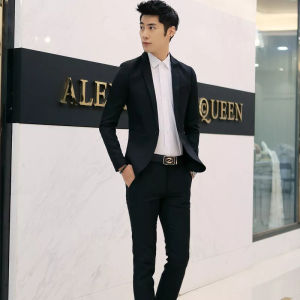 Jas Formal Pria - Stelan Jas dan Celana Hitam - Slim Fit - Gratis Cover Jas+Dasi