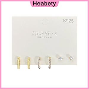 Heabety 1 Set New Fashion Metal Circle Drop Small Earrings For Women Trend Pendant Earrings Set Jewelry Gifts