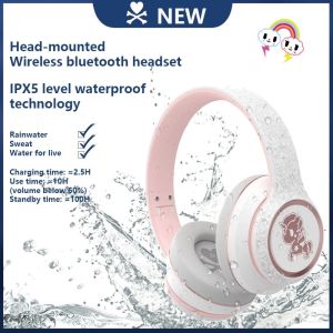 Unicorn Head-mounted Cute Fashionable Wireless Bluetooth Headset with Microphone HiFi Music Game Sports Headset IPX5