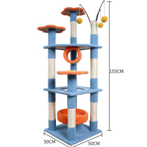 Colorful Large Cat Climbing Frame Wooden Cat Toy Multi-layer Integrated Cat Tree Pet Toy Cat Scratching Post