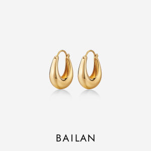 Baillan Copper Alloy Women Gold Moon Earrings Stud Niche Design Light Luxury Jewelry ED1990-T