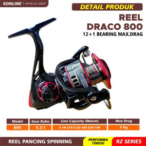 SONLINE Reel Pancing Draco Rell Pancing Katrol Kerekan Pancing Reel Spool Metal Aluminium Reel Draco