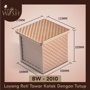 Loyang Roti Tawar Kotak Dengan Tutup / Square Toast Loaf Pan BW - 2010