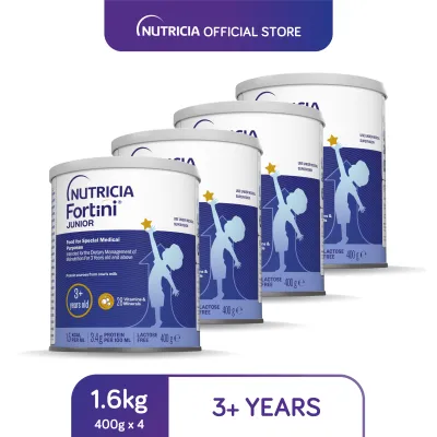 Fortini Junior 3+ Energy Nutrient Dense Oral Nutrition Supplement for Dietary Management of Malnutrition for Children Above 3 Years Old 1.6kg (400g x 4)