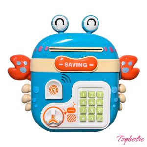 Ba lô đeo két sắt ống heo mini có dấu vân tay hình cua hộp đựng tiền tiết kiệm bộ quà tặng bé trai bé gái