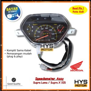 HYS Spidometer Assy Honda Supra X Lama 100 cc / Supra Fit Lama Speedometer Kilometer KM Full Set Kabel Mika Tebal