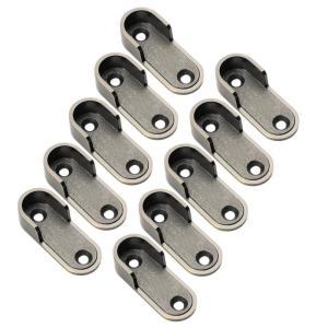 10Pcs Zincs Alloys Oval Closet Brackets Closet Hanger Rod Wardrobe Holder Thickened Support Clothes Hanging Bar Hardware