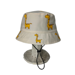 Topi Bucket Hat Anak motif jerapah/ Topi bucket hat anak bisa custom nama suka suka