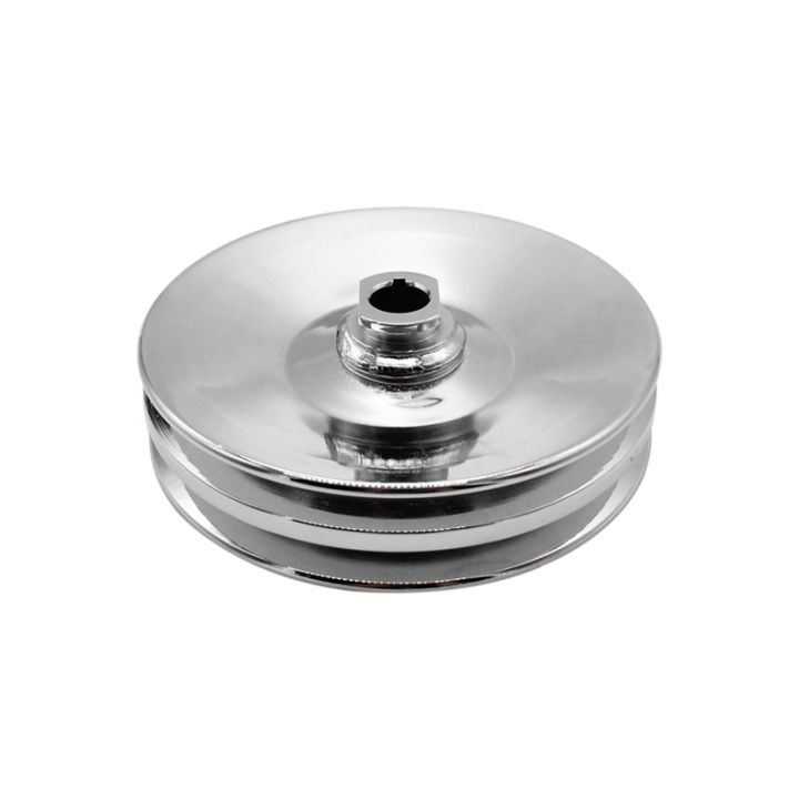 Power Steering Pulley For Chevy SBC & BBC Engines - Single Groove, Black Painted, Fits 350 & 454