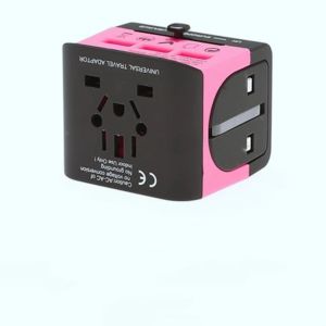 Universal All-in-One Worldwide Travel Adapter | 150+ Countries Converter with Dual USB-C/USB-A & Surge Protection (UK/EU/US/AU/Asia Plugs Fireproof Compact Design)