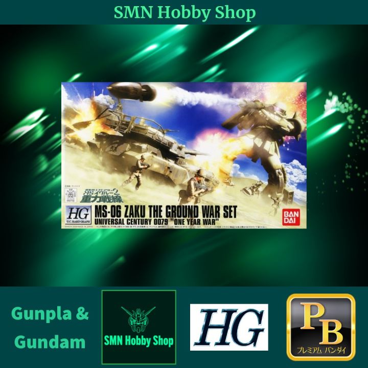 Kit Modélisme Bandai MS-06 Zaku The Ground War HG 1/144 | Avec Chars Et Soldats Pour Diorama De Bataille Gundam