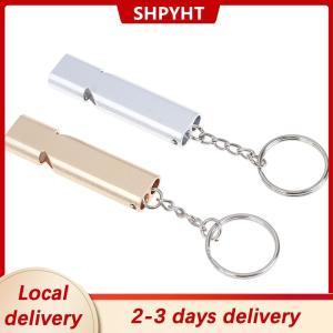 [COD] SHPYHT Local delivery Ship within 24 hours Alloy Aluminum Emergency Survival Whistle Outdoor Camping Hiking Tool W Keychain
