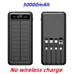 100000mAh Solar powerbank 4 IN 1 powerbank original fast charging Solar Wireless power bank Portable Outdoor Travel Emergency Charger Powerbank With LED Light