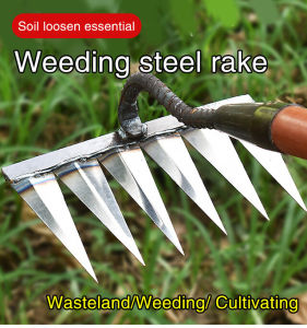 Ezey 6-Tooth Hoe Weeding and Soil Loosening Tool Scarifier Artifact Welding Agricultural Tools