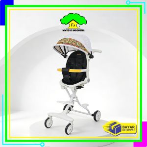 MI-C772 Kereta Dorong Bayi Lipat Dua Arah Stroller Dorong Bayi Dengan Atap / Perlengkapan Bayi Portable Stroler Roda 4 Import