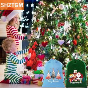 [COD] SHZTGM ถุงคริสต์มาสกำมะหยี่พร้อมเชือกรูด-7ชิ้นสำหรับห่อของขวัญงานปาร์ตี้คริสต์มาสหรือของขวัญสำหรับเพื่อนเด็กลูกค้า