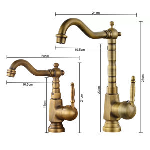 European Style Antique Basin Faucet Bathroom Sink Tap Single Handle Kitchen Hot And Cold Mixer Tap 六角供仿古冷热水龙头