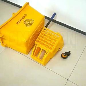 20L/36L Commercial Mop Bucket Squeezer Heavy Duty Side Press Wringer with Wheels Thickened Cleaning Trolley for Hotel Restaurant Office Mall Janitorial Floor Cleaning