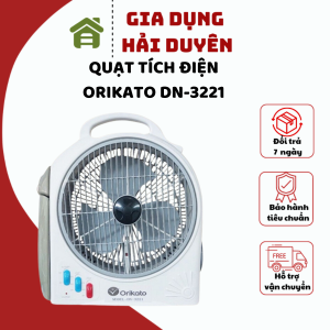 Quạt tích điện ORIKATO DN-3221 kích thước 12 icnh 2 bình tích điện dùng liên tục 15-18H