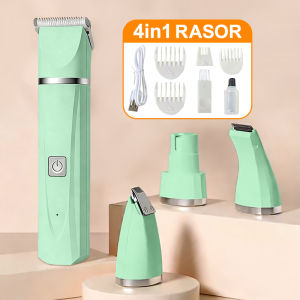 Pet Grooming Kits Hair Razor Clipper USB Rechargeable Waterproof Low-noise Electrical Shaver for Cat Dog Pet Razor Grooming Set Professional