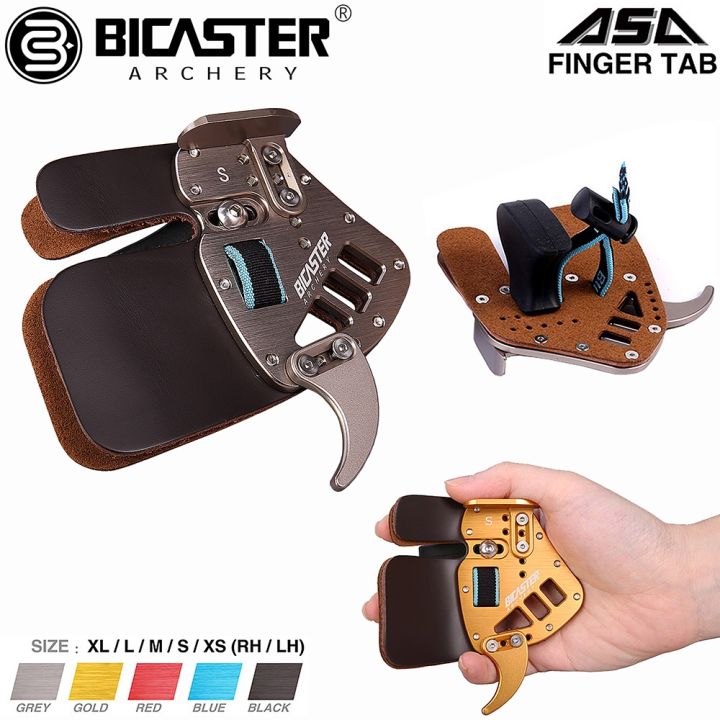 Bicaster Genuine Leather RH Archery Finger Tab - Black Medium | Buy Now With Express International Delivery