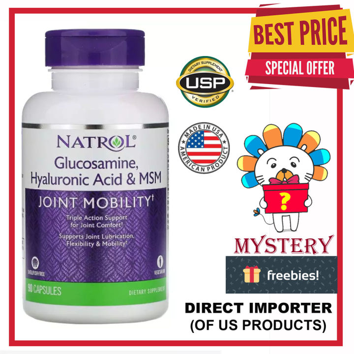 Natrol Glucosamine Hyaluronic Acid & MSM | Joint Mobility 90 Capsules ...