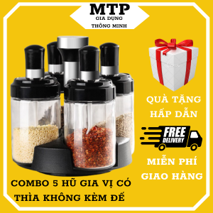 Hũ đựng gia vị thủy tinh kèm muỗng 250ml Hũ gia vị thủy tinh cao cấp
