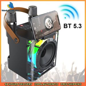 Vktech Portable Bluetooth Karaoke Microphone with Dual Microphones Wireless Stereo Sound for Events