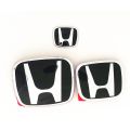 For Honda CRV CR-V 2007-2011 G3 Gen 3 Acrylic Honda Black 3D Emblem Front Rear Steering Wheel Logo Frame Panel Cover Trim Badge Styling Accessories. 