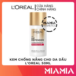 Kem Chống Nắng Loreal Paris Cho Da Thiên Dầu Defender Serum - Invisible Resist SPF50+ PA++++ 50ml Chính Hãng