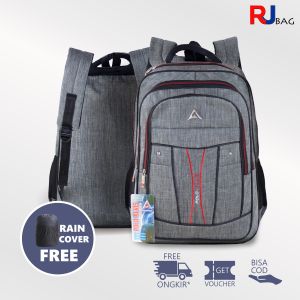 POLO ALVIS - Pro Dynamic Grey Backpack Sekolah Cowok Cewek Tas SMP SMA Tas Punggung Kuat Berkualitas