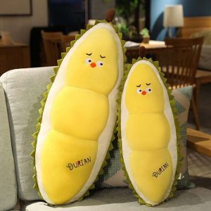 GENIUSS Cotton Cute Durian Yellow Chick Funny Food Plushie Plush Plants Plush Pillow Stuffed Fruit Doll Durian Stuffed Toys Plush Doll Fruit Plush Toys