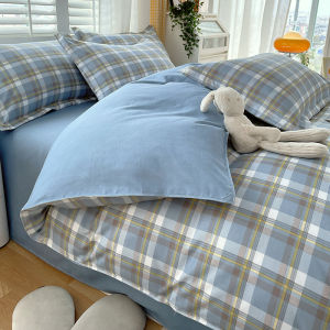 Dansunreve Plaid Quilt Cover Japanese Style Duvet Cover Queen/King Comforter Cover Single/Super Single