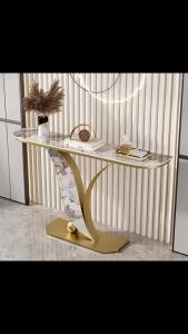 Living Room Entryway Console Table Against the Wall Modern Rock Slab Side Table Nordic Style End View Table