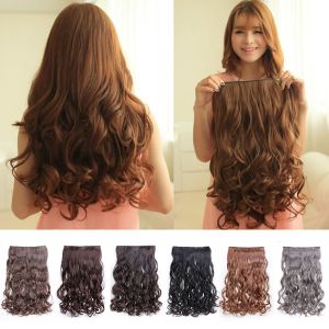 JON09 Long Thicken Full Head Natural One Piece Clip In Heat Resistant Hairpiece for Women Lady Curly Hair Hair Extensions