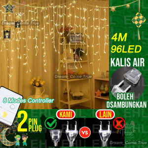 8 Modes Lampu raya Fall Curtain Light 5M 216Led Garden Party Outdoor waterproof Hanging Light hari raya decoration
