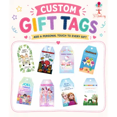 [SG SELLER] Personalised Gift Tag Customised Gift Tags Birthday Party Goodie Bags Childrens day gift Teachers day kids