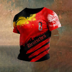 Germany Flag 3D Printed T-shirt For Men Cool O-Neck Short Sleeve Streetwear Loose T Shirts Summer Loose Outdoor Sports Tees h260617