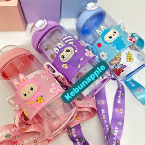Botol Minum Anak Karakter LABUBU Lucu Kapasitas 650ml  FREE STIKER 2D & 3D TALI FREE BOX BOTOL MINUM LABUBU MACARON TERBARU