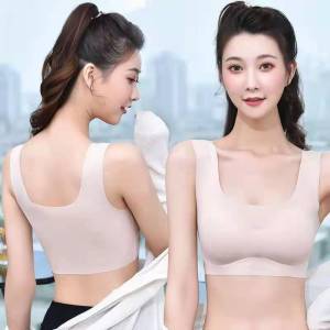 [Sg stock]Japanese silky women bra seamless vest bra push-up bra