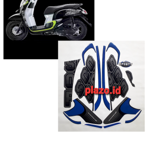 striping stiker body motor scoopy sporty 2017 full hitam biru