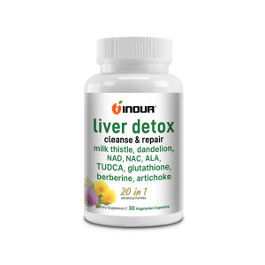 Liver Support Supplement with Milk Thistle Artichoke Dandelion Turmeric NAC NAD Glutathione