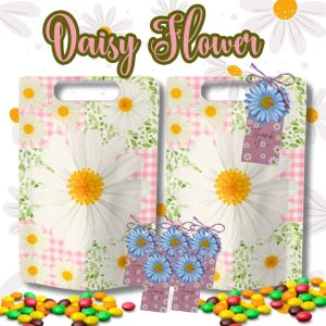 10pcs Daisy Flower Theme Candy Bag Lootbags Birthday Party Favors Gift Bags Ziplock Pouch