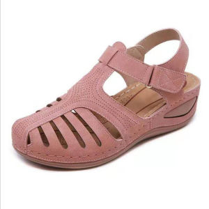 [Free Shipping] Summer WomenS Wedge-Heeled Thick-Soled Casual Sandals With Hollow Design Velcro Closure And Breathable Design Available In Stock