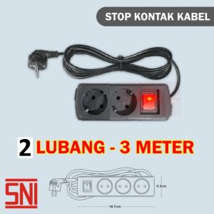Black Series STOP KONTAK KABEL 2/3/4/5 LUBANG 3METER SNI - Stop Kontak Hitam - YSShop