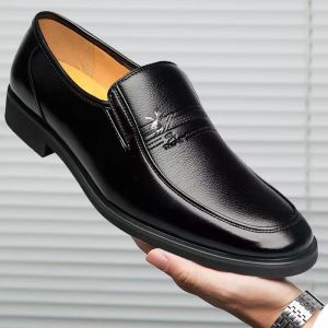 DBPLO SHOES Korean Leather Shoes for Men Black Leather Dress Shoes Fashion Oxfords