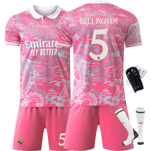 Unismup-in-to-pc-to --- 526 Real Madrid dragon pattern soccer dress 7 Pooh 9 Mbappe 11 Rodrigo CRO No. 7 sets of pink jerseys