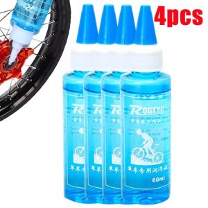 4PCS 60ML Bicycle Chain Lubricant Dry Lube Chain Oil Long-Lasting Bike Chain Oil Waxy Maintenance Oil Squirt MTB Road Bike Accessorie