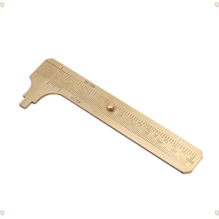 Q&R Mini Brass Scale 80 100mm Sliding Gauge Vernier Caliper Ruler ...